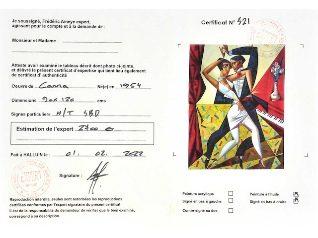 Carra – les danceurs - olie op doek - 120x90 cm - afbeelding 8 van  13