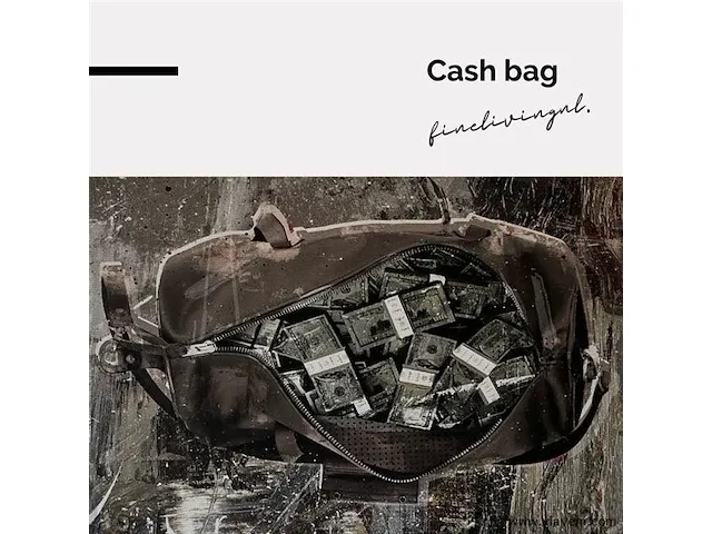 Cash bag 40x60 cm - canvas wanddecoratie - afbeelding 1 van  2