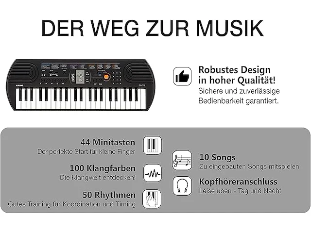 Casio sa-77 44-toetsen mini-keyboard - afbeelding 3 van  3