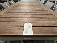 Castle-line alu tuintafel bianca champagne mat 220cm teak - afbeelding 4 van  4