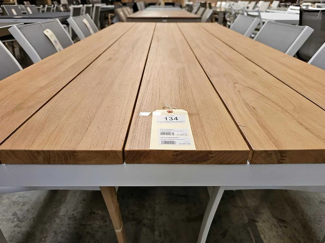 Castle-line alu tuintafel bianca wit mat 220cm met teak blad - afbeelding 3 van  3