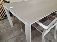 Castle-line alu tuintafel carlo wit mat 220 x 100cm taupe - afbeelding 3 van  4