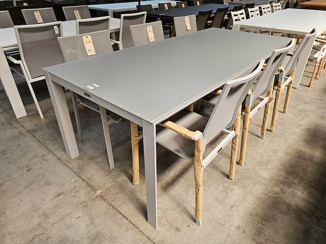 Castle-line alu tuintafel geneve mistral grijs 220 x 100cm - afbeelding 1 van  4
