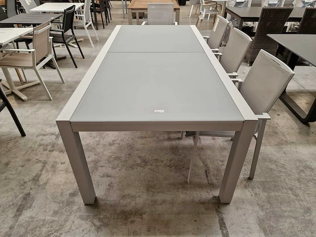 Castle-line alu uitschuiftafel geneve mistral grijs 220-340x106cm - afbeelding 9 van  10