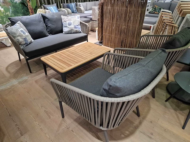 Castle-line avo alu lounge sofa set all weather rope taupe - afbeelding 6 van  10