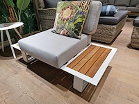 Castle-line donya alu lounge club wit met teak zijtafels - afbeelding 1 van  5