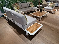 Castle-line donya alu lounge hoekset wit met teak zijtafels - afbeelding 5 van  11
