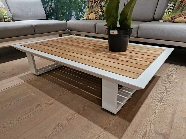 Castle-line donya alu lounge hoekset wit met teak zijtafels - afbeelding 7 van  11