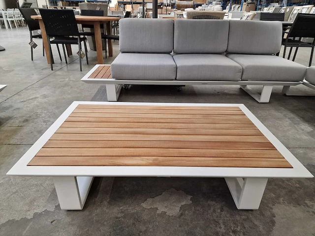 Castle-line donya alu lounge hoekset wit met teak zijtafels - afbeelding 11 van  11