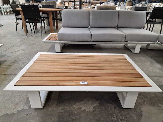 Castle-line donya hoeklounge wit met teak zijtafels - afbeelding 5 van  7