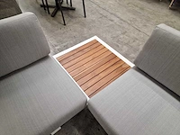 Castle-line donya hoeklounge wit met teak zijtafels - afbeelding 6 van  7