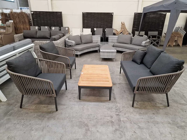 Castle-line lounge set avo 2-zit + 2x1-zit + salontafel teak - afbeelding 2 van  6