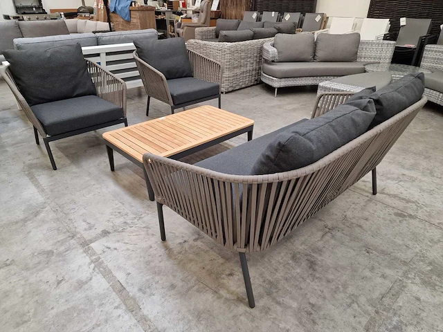 Castle-line lounge set avo 2-zit + 2x1-zit + salontafel teak - afbeelding 3 van  6