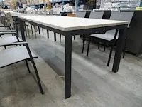 Castle-line tuintafel 220x100 charcoal mat met teak top - afbeelding 1 van  4