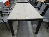 Castle-line tuintafel 220x100 charcoal mat met teak top - afbeelding 3 van  4