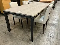 Castle-line tuintafel alu 220 x 100cm iroko - brede planken