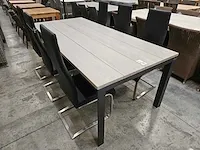 Castle-line tuintafel alu 220 x 100cm iroko - brede planken