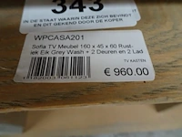 Castle tv meubel eik gekleurd / grey wash 160 x 45 x 60h - afbeelding 4 van  4