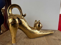 Cat chrome gold h23cm x l33cm - afbeelding 2 van  2