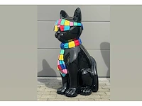 Cat / kat met bril h120cm black multi - afbeelding 1 van  5