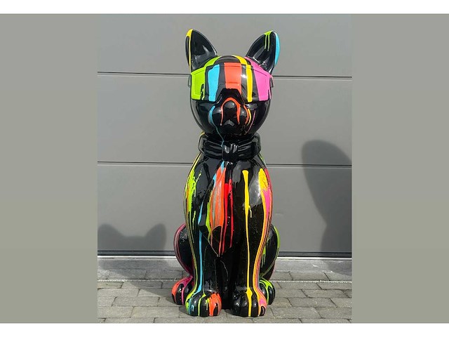 Cat / kat met bril h120cm black trash - afbeelding 1 van  3