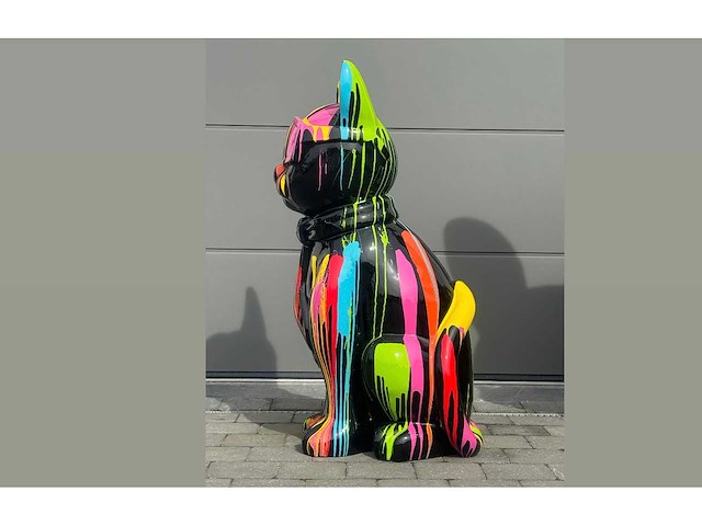 Cat / kat met bril h120cm black trash - afbeelding 2 van  3