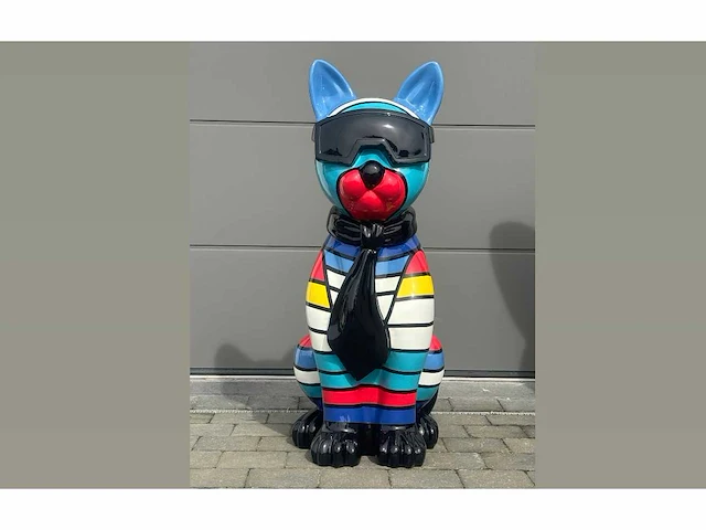 Cat / kat met bril h120cm multicolor - afbeelding 1 van  4