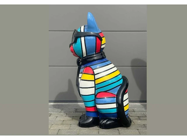Cat / kat met bril h120cm multicolor - afbeelding 2 van  4