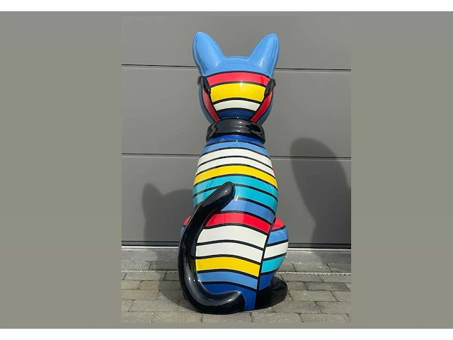 Cat / kat met bril h120cm multicolor - afbeelding 3 van  4