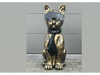 Cat / kat met bril h120cm old gold - afbeelding 1 van  4