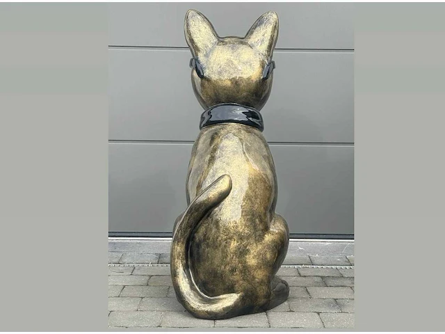 Cat / kat met bril h120cm old gold - afbeelding 3 van  4