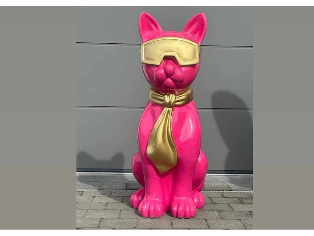 Cat / kat met bril h120cm pink - afbeelding 1 van  3
