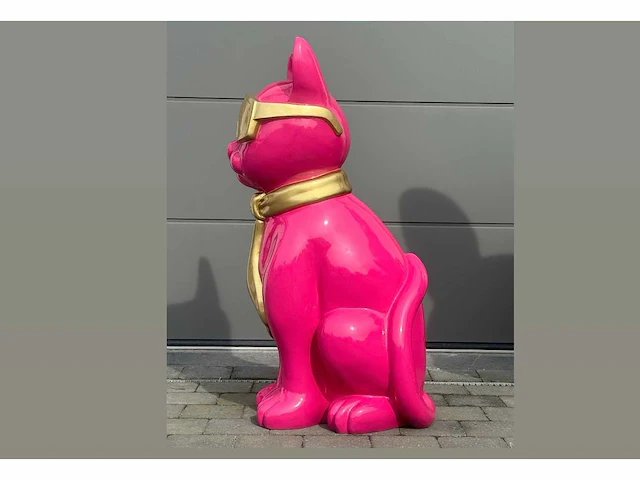 Cat / kat met bril h120cm pink - afbeelding 2 van  3