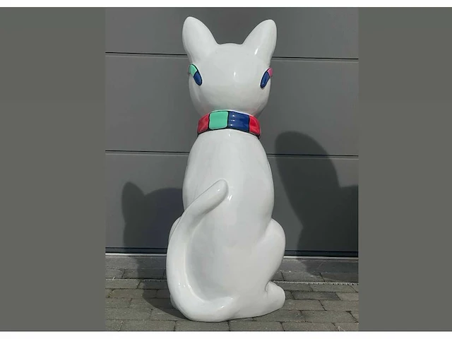Cat / kat met bril h120cm white multi - afbeelding 3 van  4