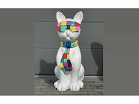 Cat / kat met bril h120cm white multi - afbeelding 4 van  4