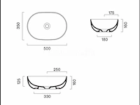 Catalano lavabo 50 x 35 cemento satina cataglaze + antibaceterial protection (nr. 15-12) - afbeelding 1 van  4