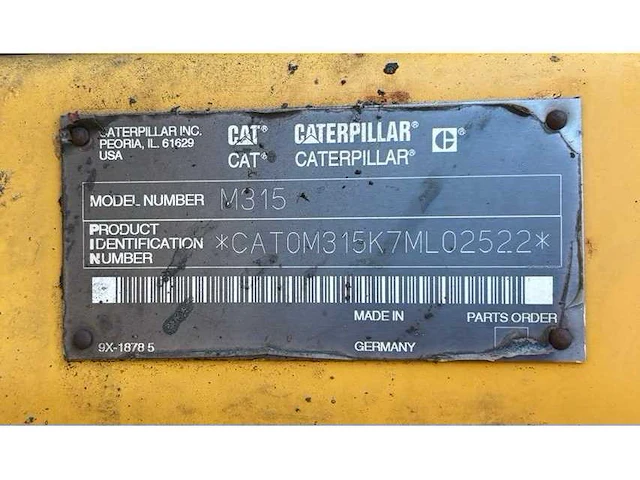 Caterpillar - 2000 - m315 - banden graafmachine - afbeelding 2 van  10