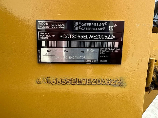 Caterpillar - 2018 - 305.5e2 - midigraafmachine - afbeelding 39 van  44