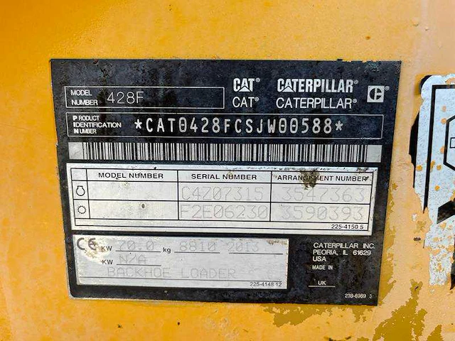 Caterpillar - 428f - graaflaadmachine - 2013 - afbeelding 27 van  33
