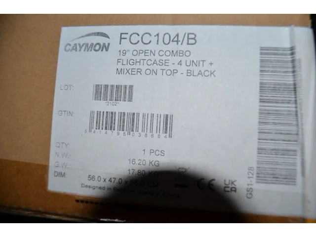 Caymon fcc 104/b 19 inch open combo flightcase 4 units + mixer on top zwart - afbeelding 3 van  4