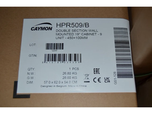 Caymon hpr 509/b double section wall mounted 19 inch cabinet - afbeelding 3 van  3