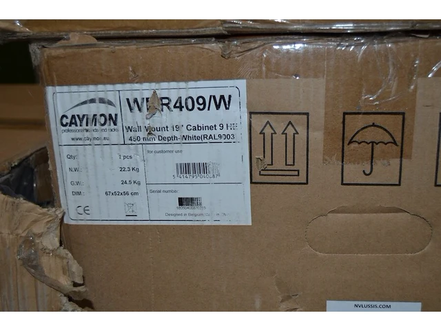 Caymon wpr409/w wall mount 19 inch cabinet wit - afbeelding 1 van  3