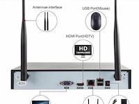 Cctv beveiligingscamera set draadloos 4 cameras - afbeelding 4 van  4