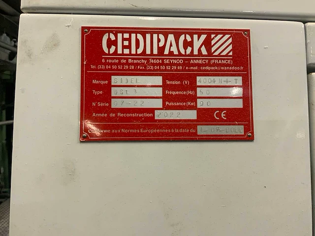 Cedipack sidel dsl 3 hdpe blaasextruder - afbeelding 8 van  16