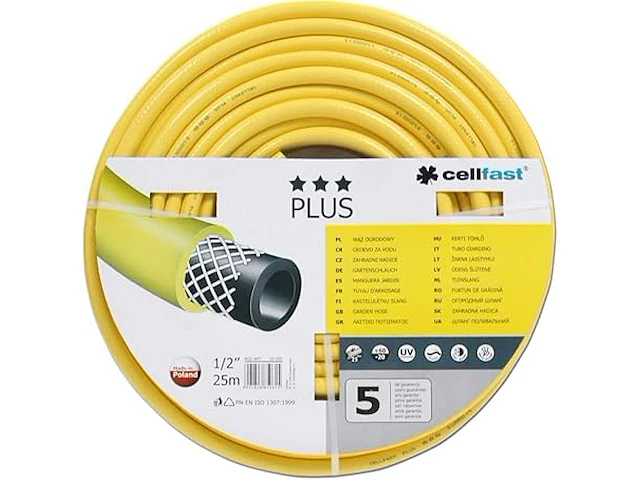 Cellfast 1/2 inch 10-200 tuinslang plus flexibele 3 lagen - afbeelding 1 van  5