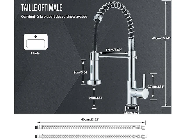 Cesinkin 360° draaibare keukenkraan - afbeelding 2 van  3