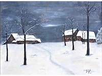 Ch. tytgat - hoeves in de sneeuw - gouache - afbeelding 1 van  9