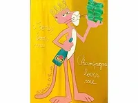 Champagne loves me, hannes d'haese orgineel werk op doek met certificaat - afbeelding 1 van  1