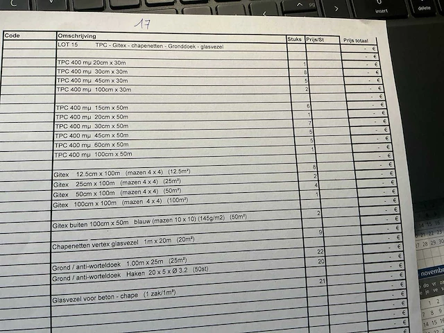 Chapenetten, gronddoeken, glasvezel, tpc, gitex - afbeelding 3 van  3
