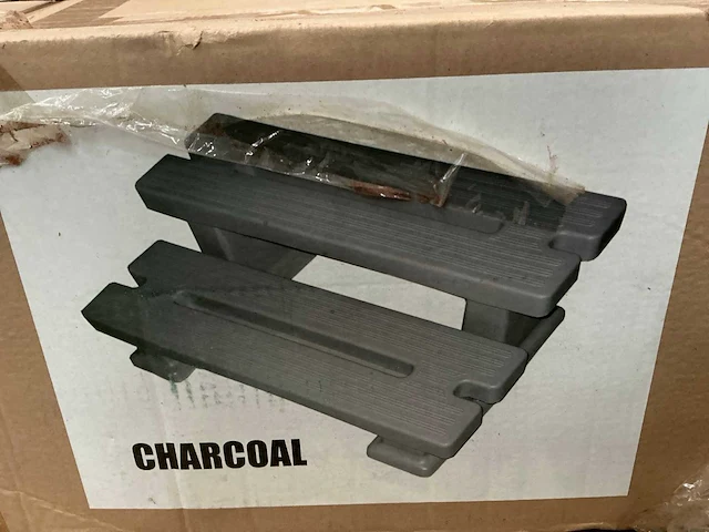 Charcoal kunststof bankje - afbeelding 1 van  2